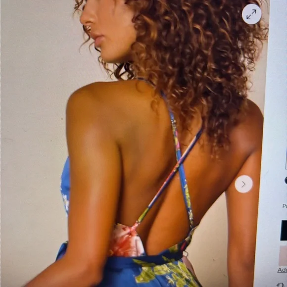 Lulu's Blue and Pink Wrap Maxi Dress with Slit - Picture 3 of 7